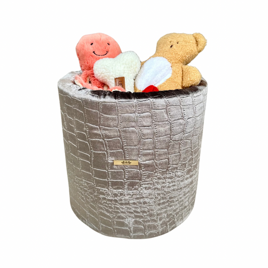 Elite Puppy | Speelgoedmand Velvet Croco Taupe
