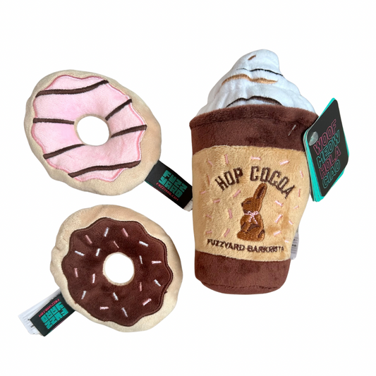 FuzzYard | Hop Cocoa + Donuts 3-Pack Hondenspeeltjes