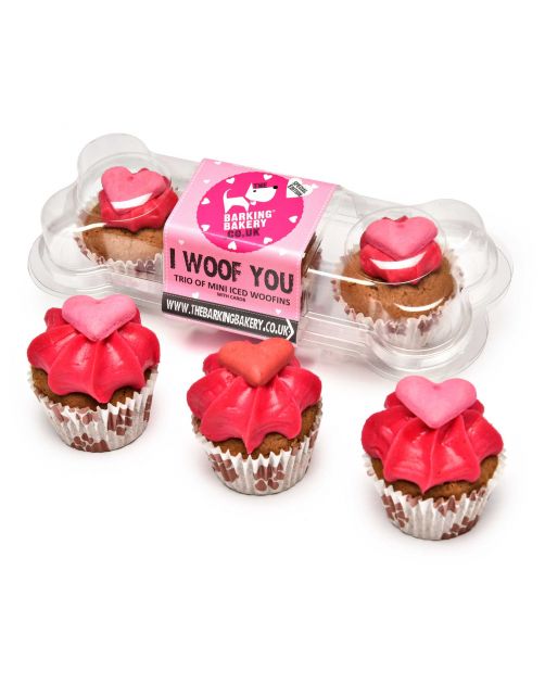 The Barkin Bakery | Woofin | I Woof You Mini Iced Woofins Trio