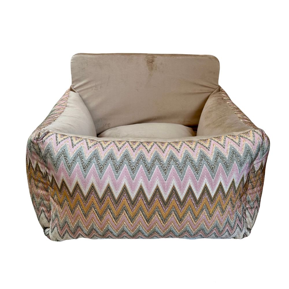 Elite Puppy | Autostoel ZigZag Print Taupe