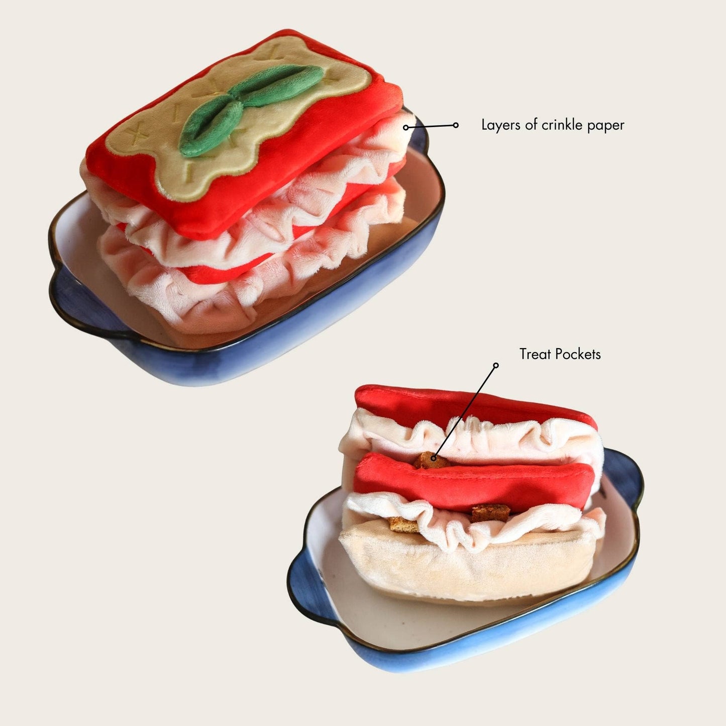 Pups & Bubs Lasagne – Snuffel Speelgoed voor Honden | Neuswerk & Verrijking