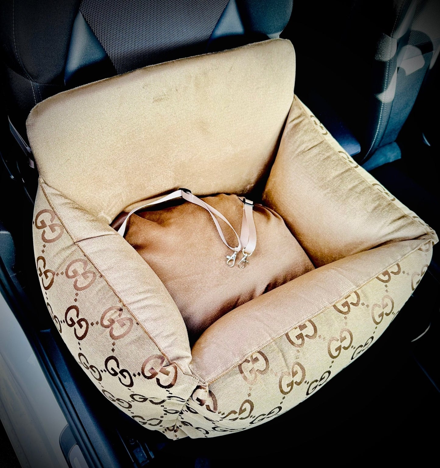 Autostoel GG print Beige - Golden Poms