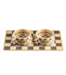 Chewy Vuiton Voer - Drinkbak set bruin - Golden Poms