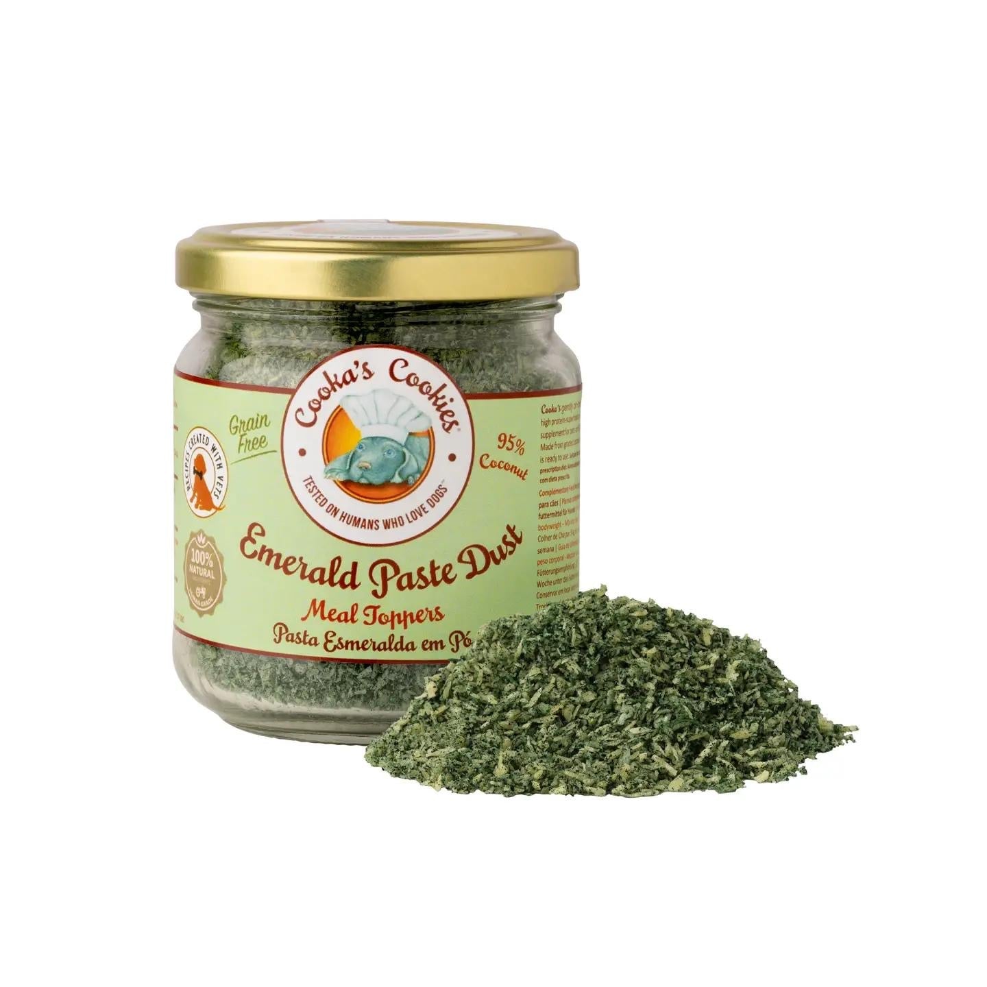 Cooka´s Cookies | Emerald Paste - Magic Dust Meal Topper voor katten en honden - Golden Poms