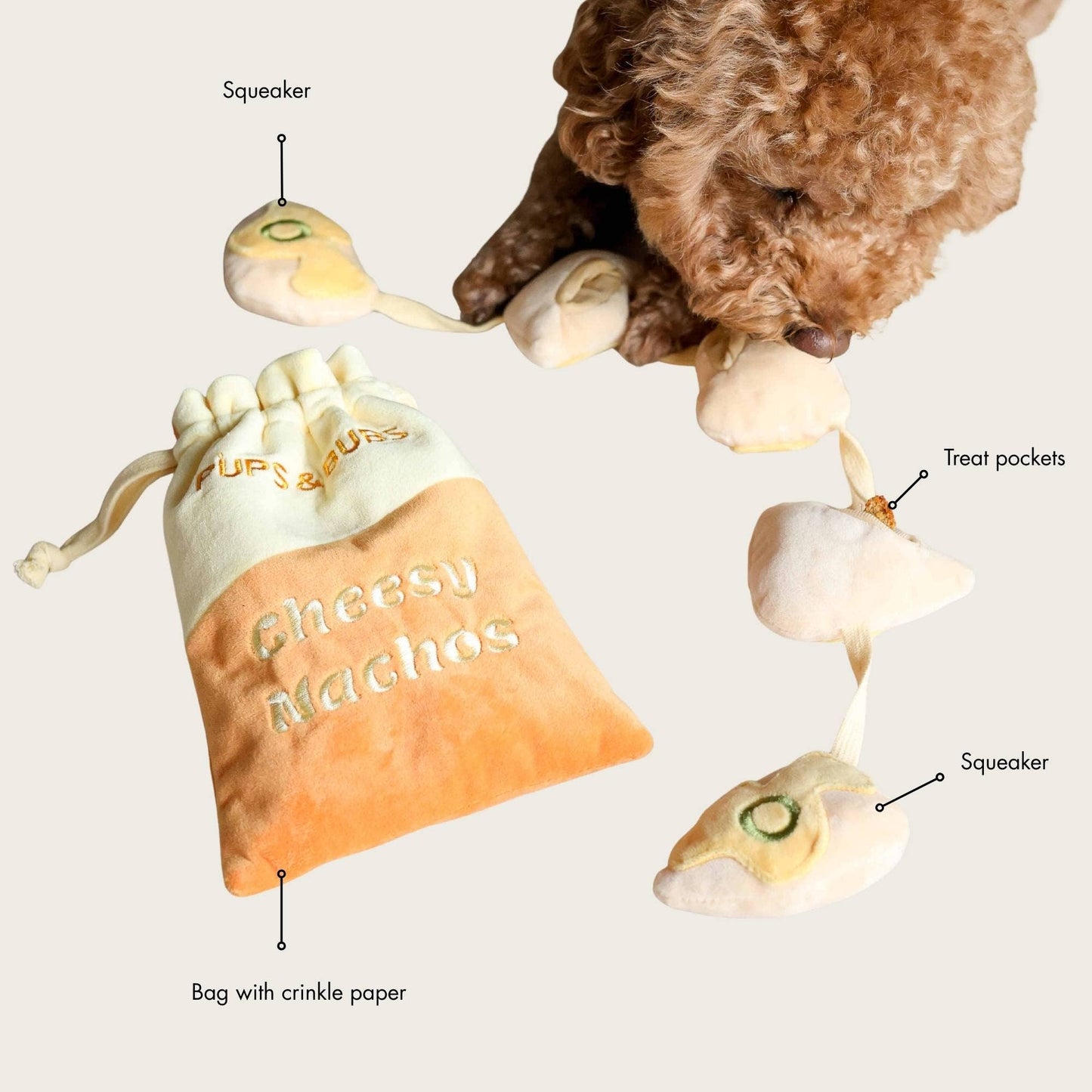 Pups & Bubs - Cheesy Nachos Neuswerk-verrijkingsspeeltje | Snuffel | Pieper