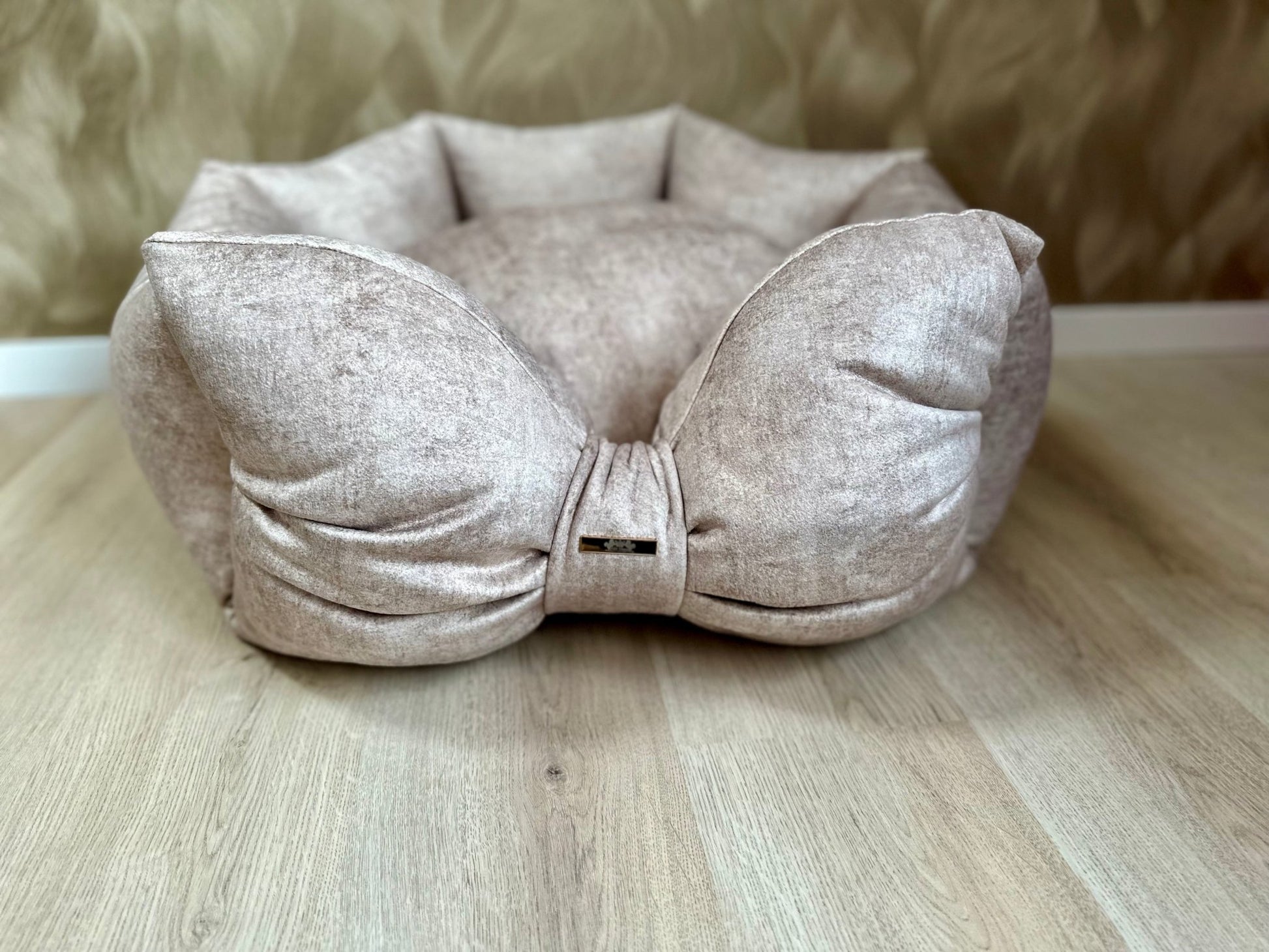 Elite Puppy | Mand Beige Strik - Golden Poms
