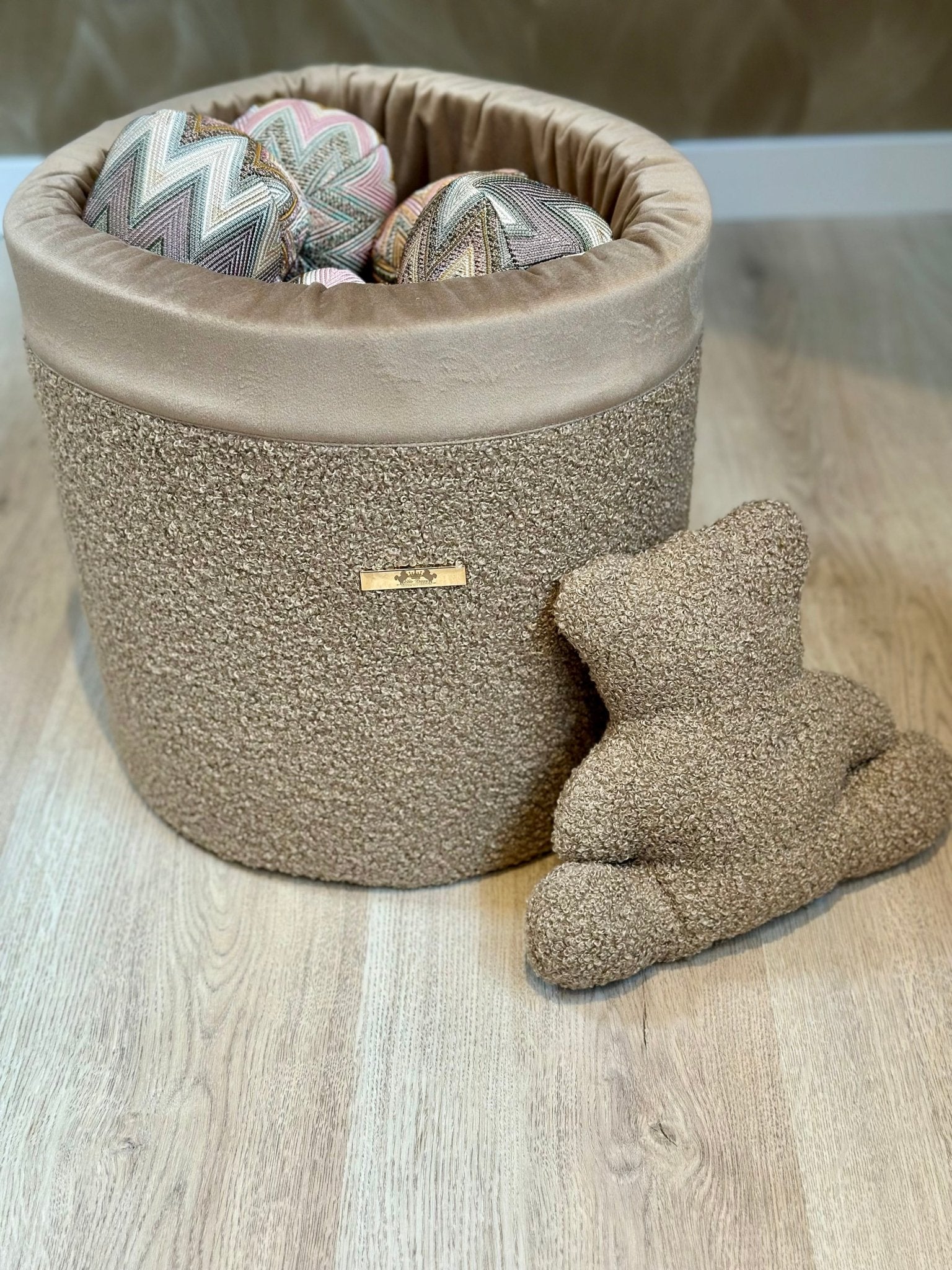 Elite Puppy | Speelgoedmand Teddy + Bijpassend Beertje - Golden Poms