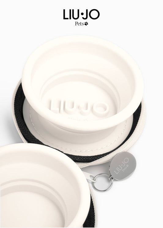 Liu Jo Pets | Travel Bowl - Wit - Golden Poms