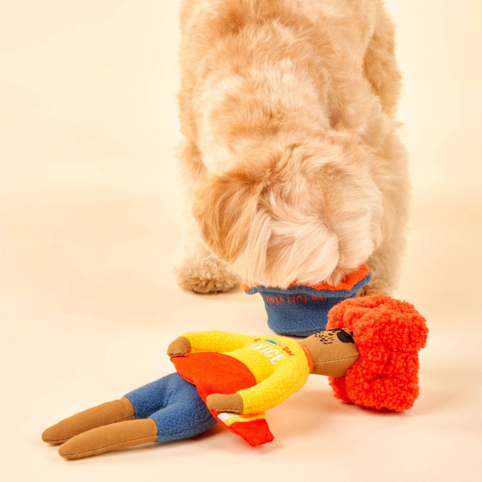 The Furryfolks | Snuffelspeelgoed - Surfer Hooman - Golden Poms