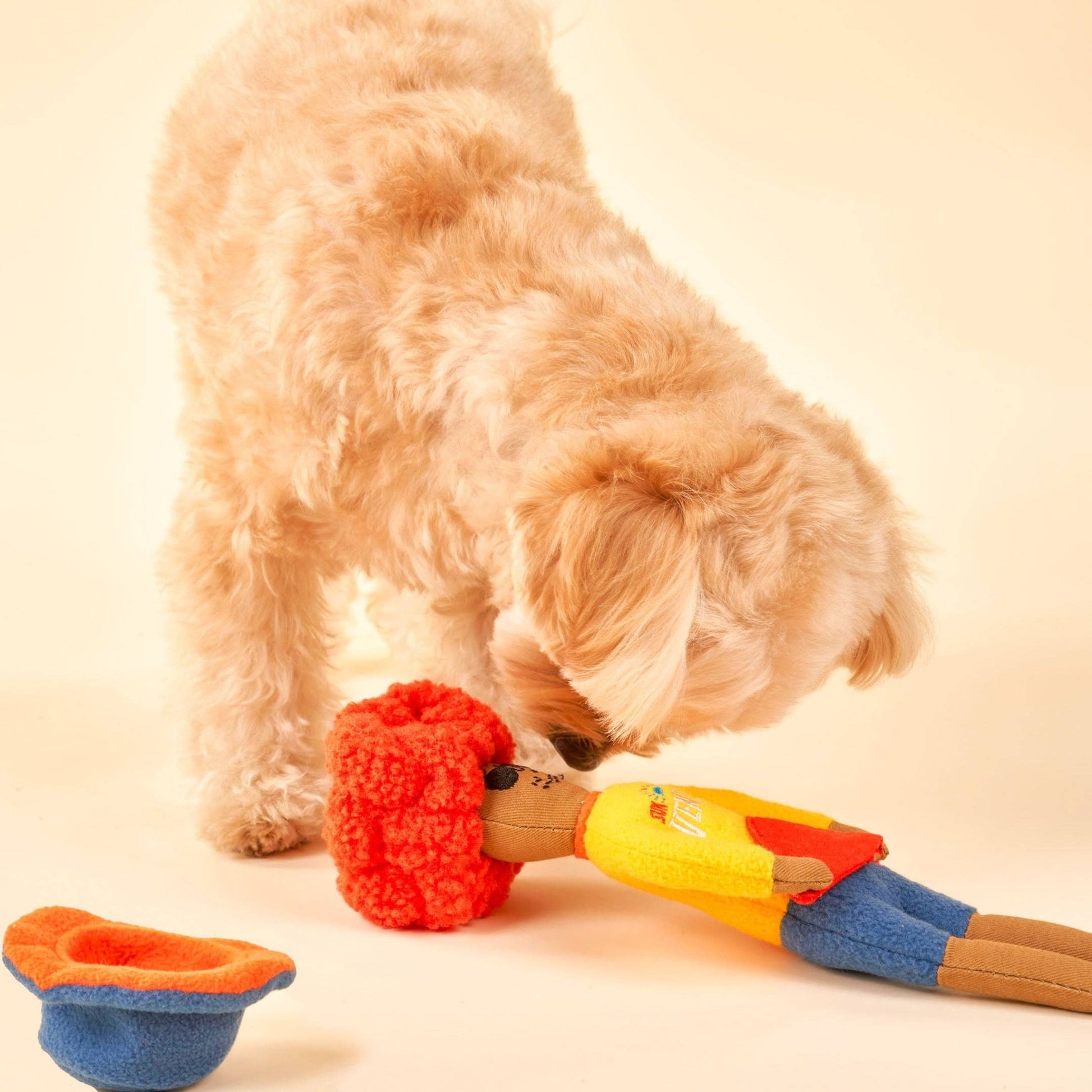 The Furryfolks | Snuffelspeelgoed - Surfer Hooman - Golden Poms
