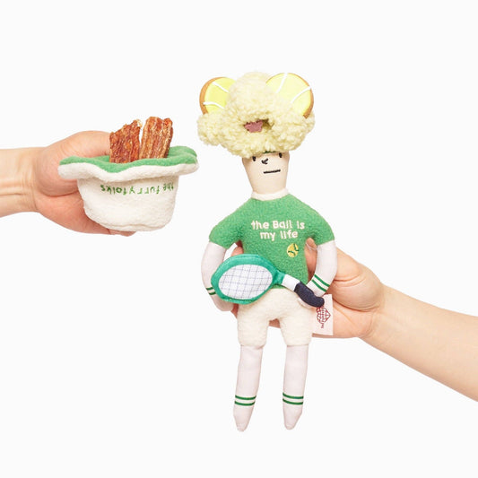 The Furryfolks | Snuffelspeelgoed - Tennis Hooman - Golden Poms