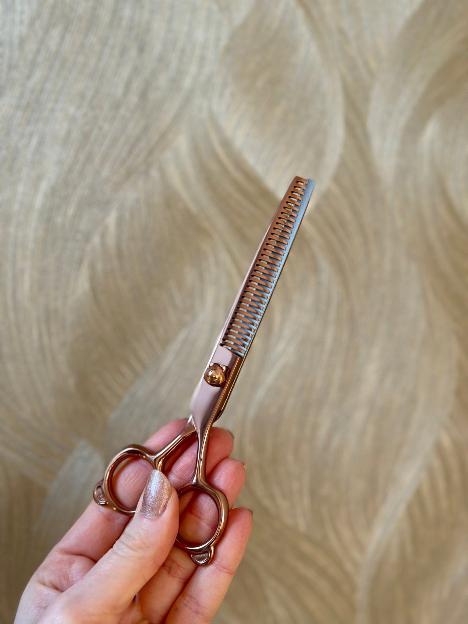 WindarePro - Moe Bear Rosegold | Effileer Schaar - Golden Poms