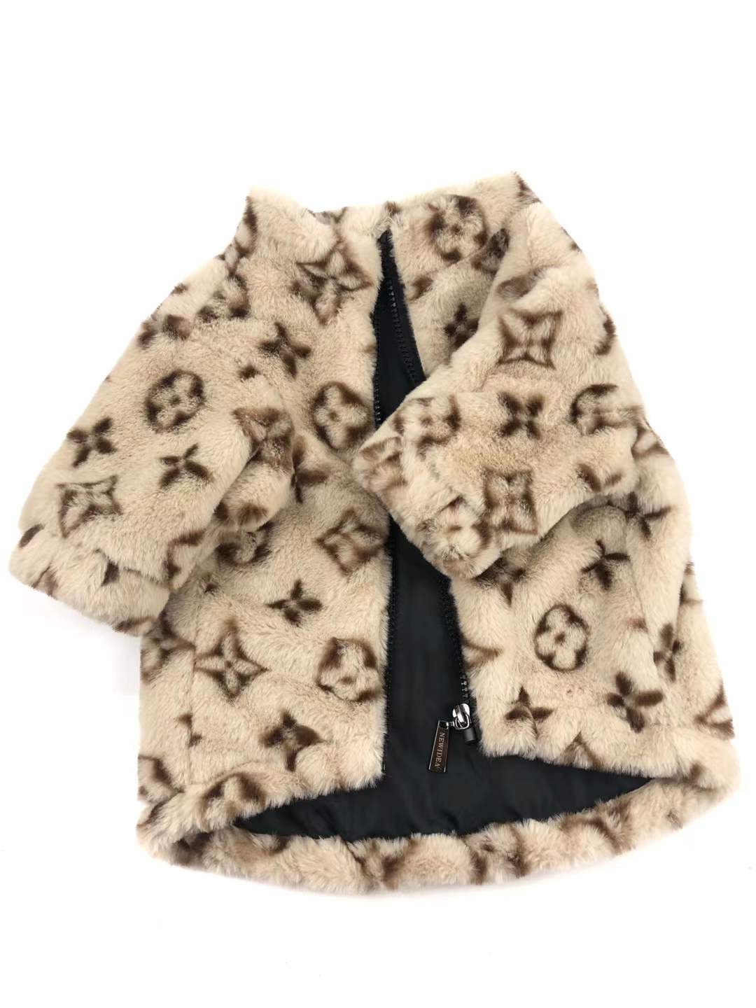 Zacht jasje met print beige - Golden Poms