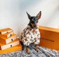 Zacht jasje met print beige - Golden Poms