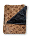 Zachte deken met bruine print - Golden Poms