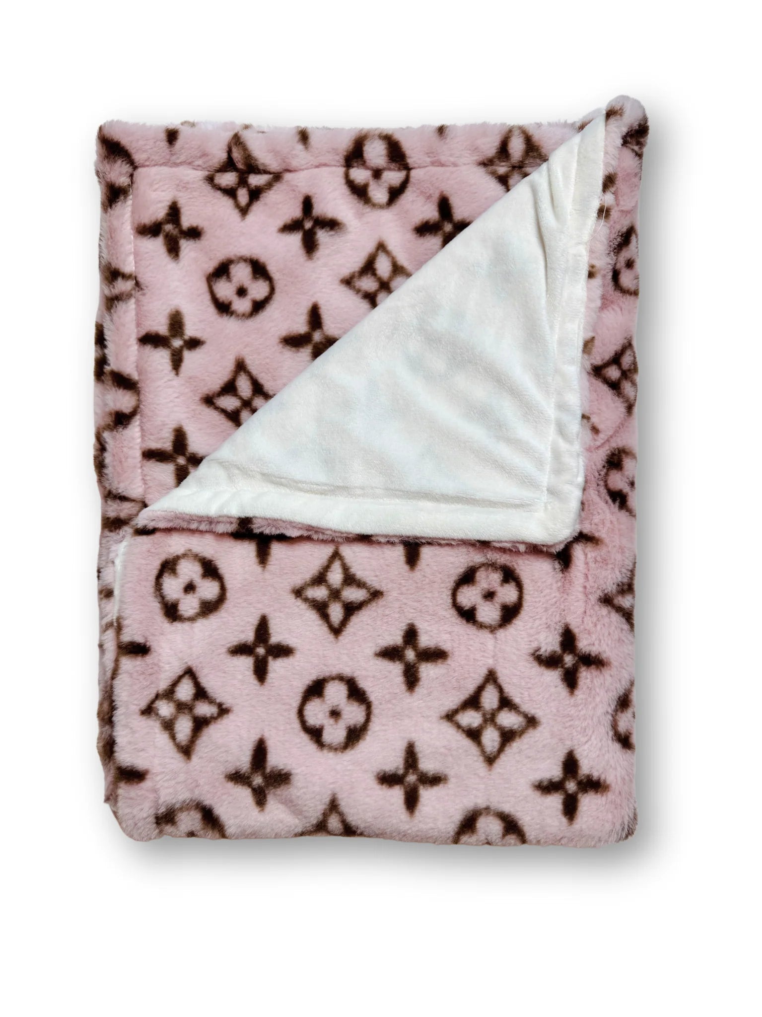 Zachte deken met roze print - Golden Poms