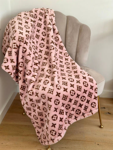 Zachte deken met roze print